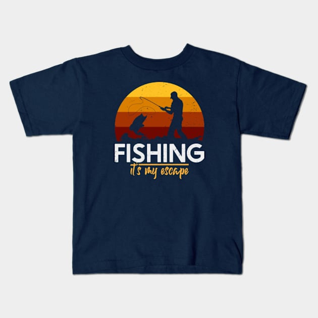 Fishing Escape Kids T-Shirt by nickbeta